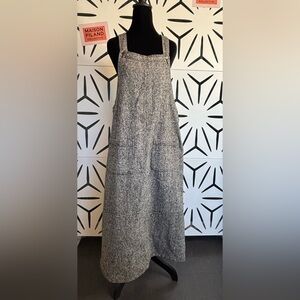 Victoria Holley Vintage Gray Tweed Apron Dress Pinafore w Pockets Size 10